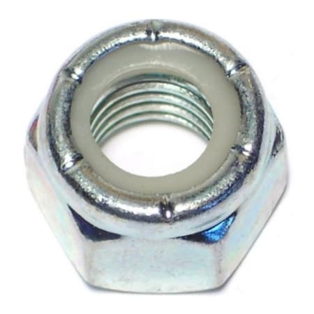Nylon Insert Lock Nut, 1/2-13, Steel, Grade 2, Zinc Plated, 8 PK